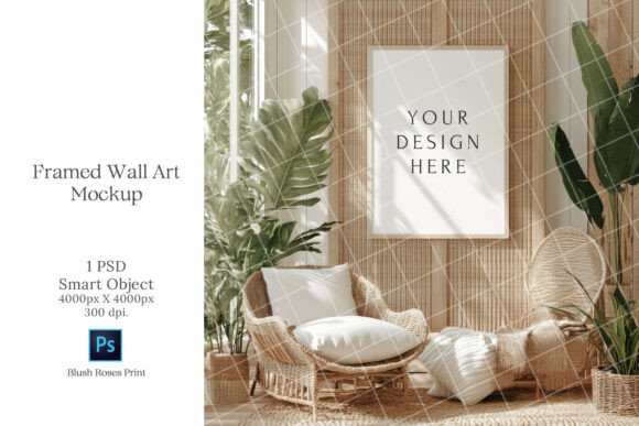 Download Boho Wall Art Mockup PSD Smart Object - Wall art mockup Collection