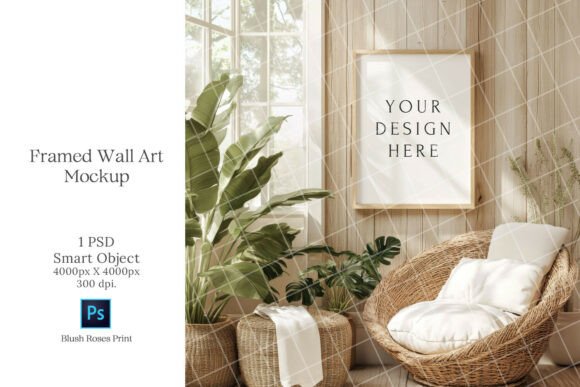 Download Boho Wall Art Mockup PSD Smart Object - Wall art mockup Collection