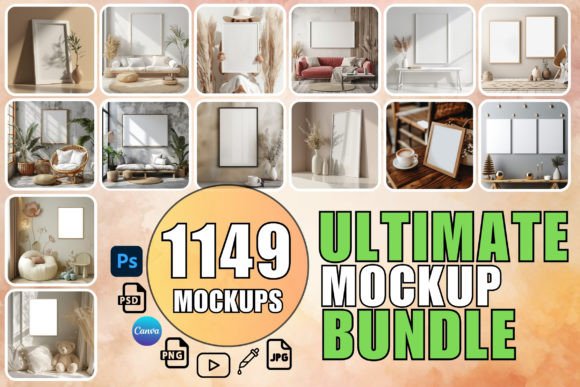 Download Frame Mockup Bundle Canvas Mockup Bundle - Canvas mockup Collection