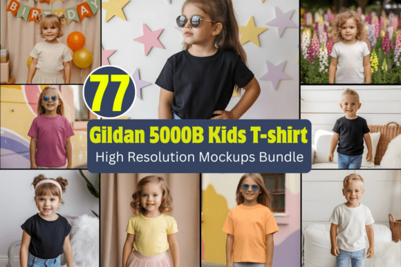 Download Gildan 5000B Kids T-shirt Mockups Bundle - Mockups Collection