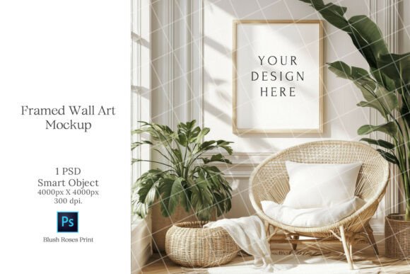 Download Boho Wall Art Mockup PSD Smart Object - Wall art mockup Collection