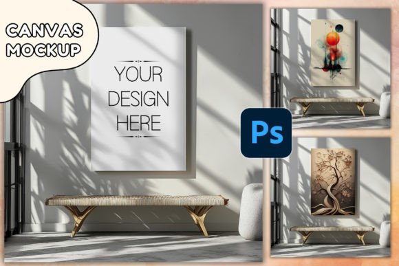 Download Canvas Mockup PSD Poster Mockup Wallart - Premium Resources